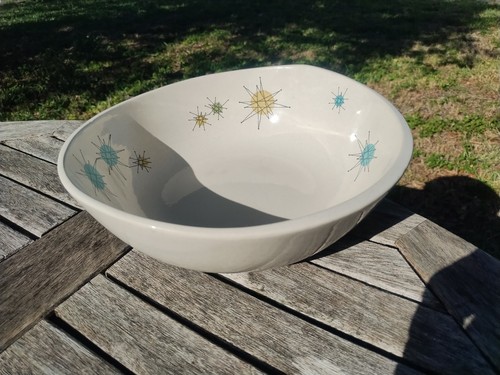FRANCISCAN ATOMIC STARBURST Large 12" SERVICE BOWL Iconic Mid-Century Excellent
