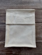 Levenger Canvas Portfolio Sleeve 6” x 8” Beige Closure Organizer Case