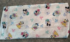 VTG 80s Dundee Disney Baby Crib Fitted Sheet Mickey Minnie Pluto Daffy USA 48x25