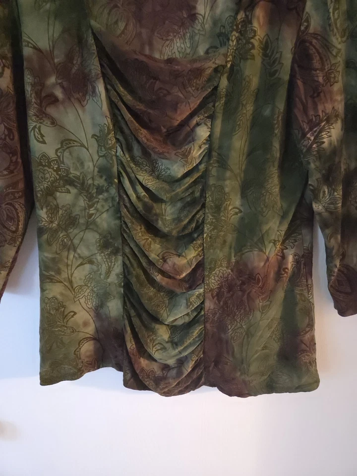 Vestido Granero Verde Floral Ajustado Mujer Top XL Hada Capricho Bosque Y2K Acanalado Foto 4 de 4