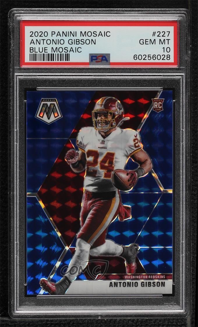 2020 Panini Mosaic Rookies Blue Prizm 85/99 Antonio Gibson PSA 10 GEM MT 13c1