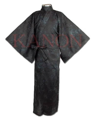 Japanese MEN'S KIMONO YUKATA OBI SET BLACK (1573A) SIZE NEW (58)