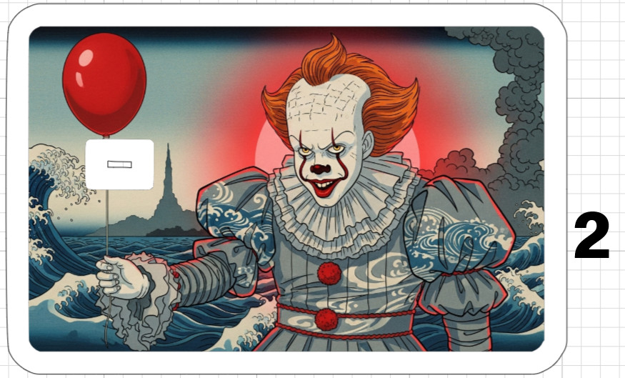 Uyiko-e Pennywise Debit Credit Card Sticker Skin Halloween Horror Uyiko Anime US