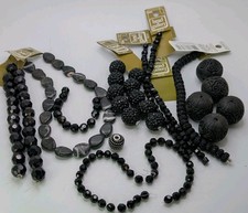 Black Mixed Glass Stone Acrylic  Other Beads Lot For Jewelry Making