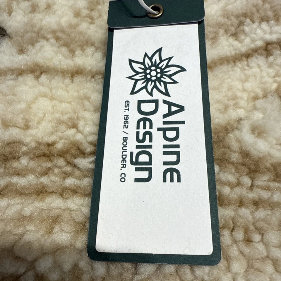 Alpine Design Jacket Womens Size L Natural Khaki PO Print Sherpa Fair Isle - Image 4 of 4