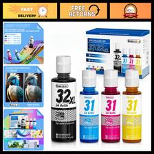 Ink Bottle Refill Set for HP Smart Tank Printers 31 32XL - Black CMY, 7600 7300