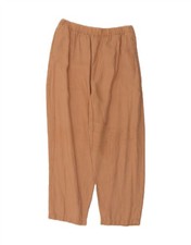 ZARA Womens Straight Harem Trousers UK 16 Large W30 L26 Beige Linen CD02