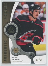 2021-22 UD SP Game Used Seth Jarvis R-13 Authentic Rookie Gold Fragment /25