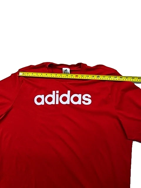 T-shirt homme Adidas rouge logo 2XL manches courtes col rond en coton - Photo 4/4