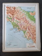 CARTA GEOGRAFICA IN RILIEVO CAMPANIA - NAPOLI ISCHIA SESSA CILENTO costumi