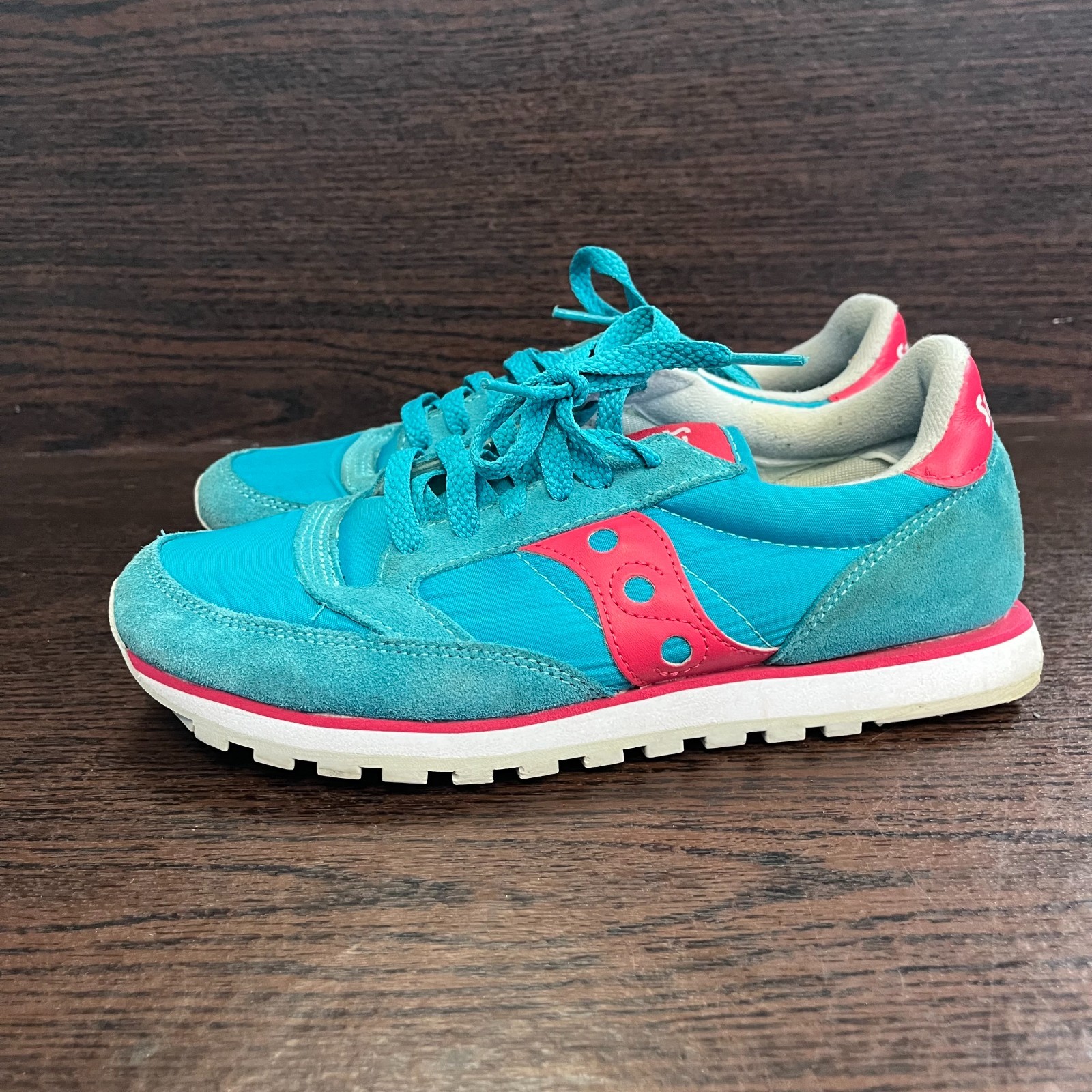 Saucony Women's Jazz Low Pro Sneaker Size 8 Blue Pink S1866-221 Retro Running thumbnail 4