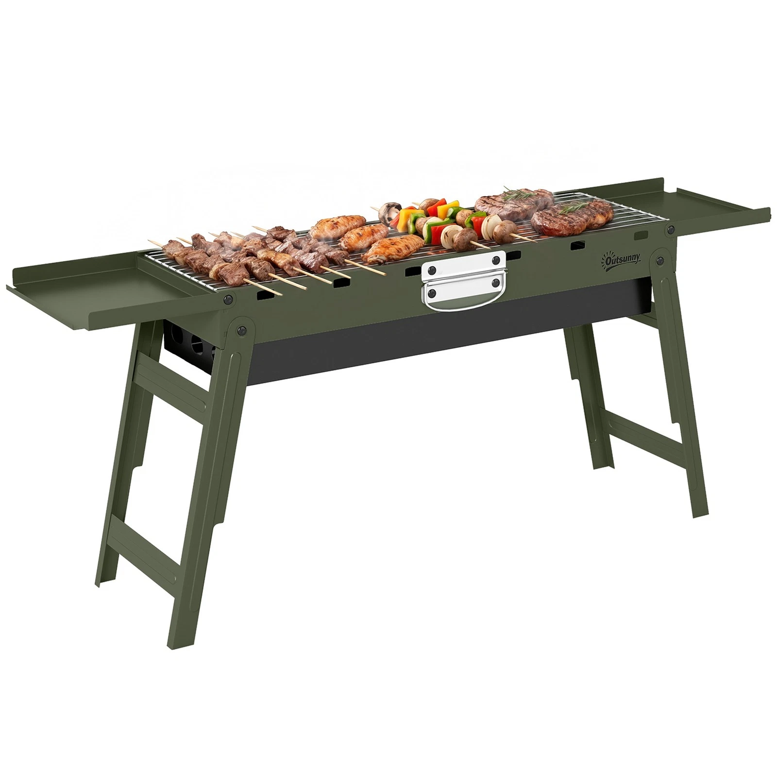 Outsunny BBQ Grill, Charcoal Barbecue with 2 Side Shelves and Handle Refurbished
Opens in a new wind