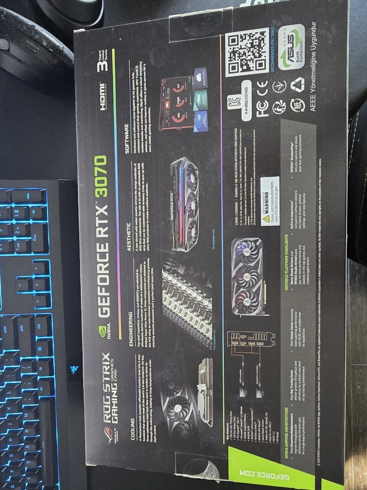 ASUS ROG STRIX GeForce RTX 3070 OC 8GB GDDR6 Gaming Graphics Card GPU | Tested - Image 3 of 4