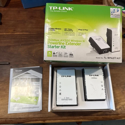 TP-LINK TL-WPA271 KIT 150Mbps Wireless N Powerline Adapter Starter Kit, 2.4Ghz