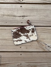 Boho, genuine leather and genuine, cowhide. Abstract camo small wallet NEW