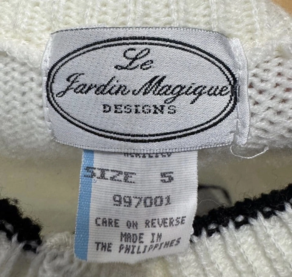 Suéter Cárdigan Terrier Escocés Vintage Niñas por Le Jardín Magique Blanco Foto 3 de 3