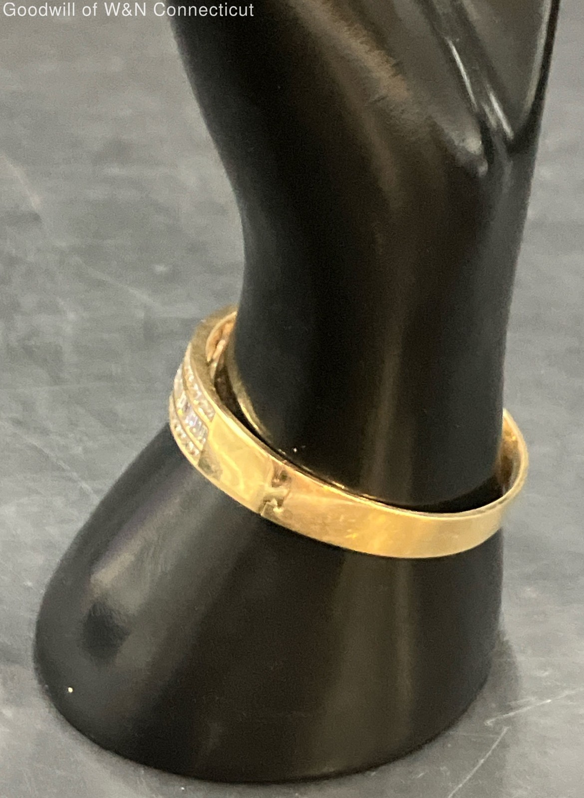 18K Yellow Gold Diamond Bangle Bracelet 33.63g - image 4