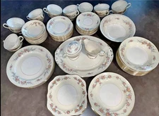 Vintage (87) Pieces of Homer Laughlin Georgian Eggshell Countess Rose China