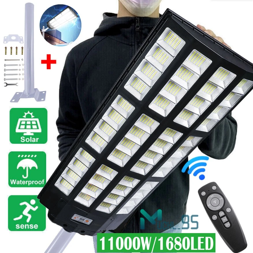 11000W Super Bright Commercial Solar Street Light Outdoor Road Dusk to Dawn Lamp - Image 2 of 4