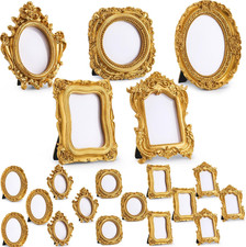 20 Pcs Vintage Mini Gold Baroque Frames for Retro Home Wedding Decor