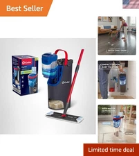 Microfiber Flat Mop System Dual Tank Reusable Mop Pad Easy Clean