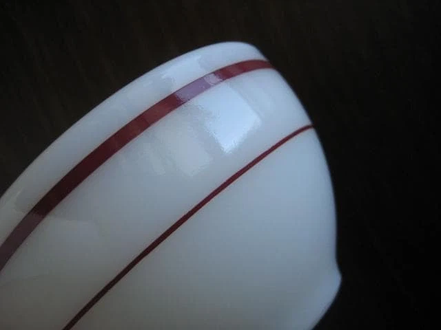 Pyrex US Navy Mug Set 2 pcs Green & Burgundy Bands Used Collectible - Image 2 of 4