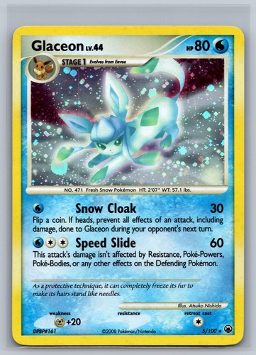 Glaceon 5/100 Holo Rare Majestic Dawn Pokemon Lightly Played