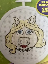 Disney The Muppets- Miss Piggy Counted Cross Stitch Pattern 2.5” Round