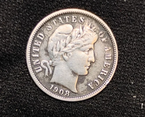 1908 Barber Dime/ Liberty Head Dime Full Liberty F. or Better
