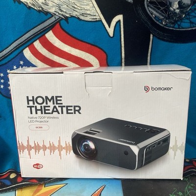 Bomaker home theater projector native 720P wireless LED open box new