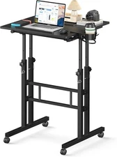Small Standing Desk with Wheels, Mobile Stand Up Desk, Portable Standing Table o