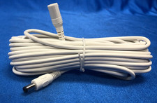 White 12V DC Power Extension Cable Male to Female - CCTV/LED - 10ft - 16ft