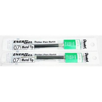 Pentel LR7 D EnerGel Ink Cartridge Refills 0.7mm Medium Green 2 Pack