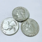 WASHINGTON SILVER QUARTERS LOT OF 3. 90% SILVER CIRCULATED COINS FREE SHIP #8825