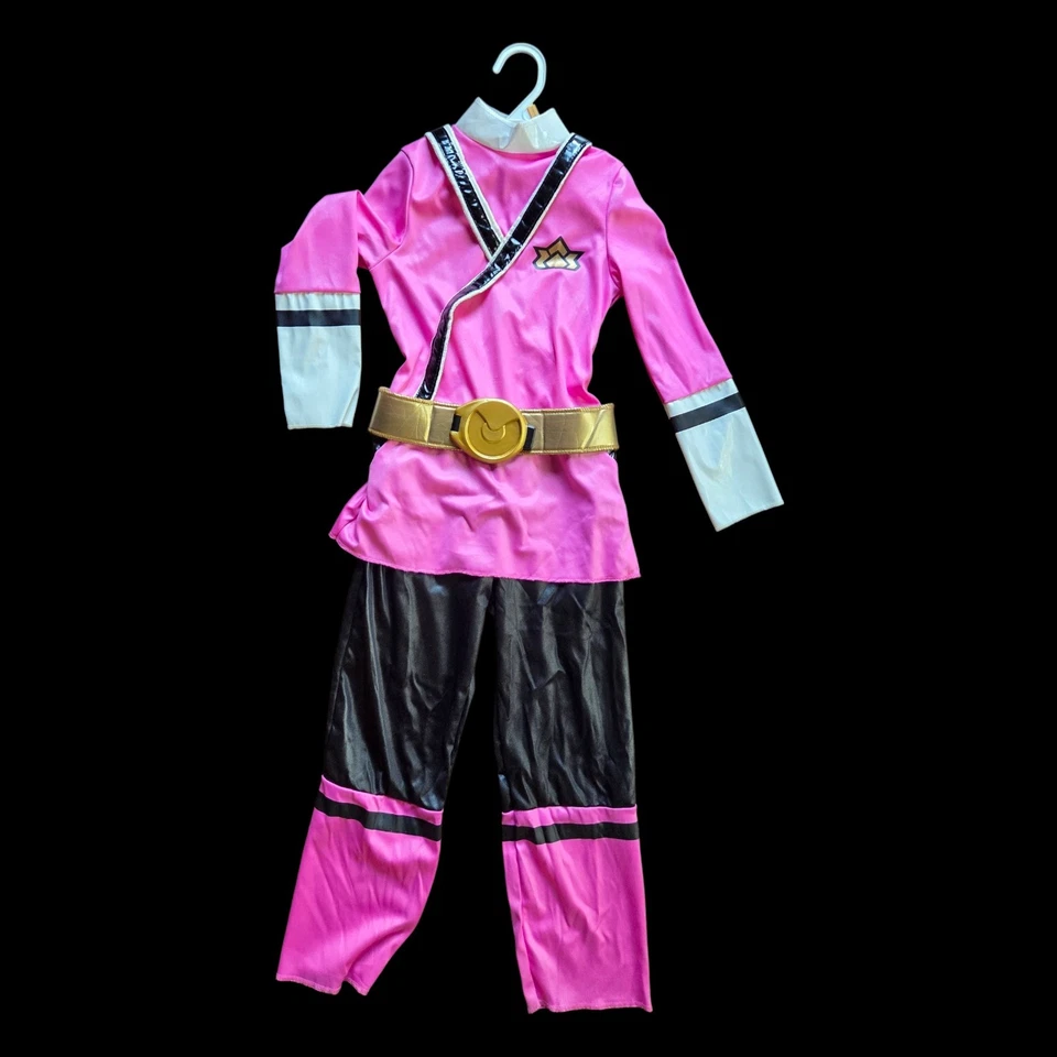Disfraz Power Rangers Samurai Rosa Pequeño Niños 4-6 Halloween Juegos con disfraces Vestir Foto 3 de 4