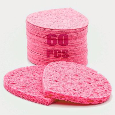 60-Count Compressed Facial Sponges for Facial | Exfoliating Mask | Face Scrubber