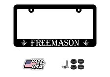 Freemason Mason Masonic Blue Bronze Art Car Truck License Plate Frame