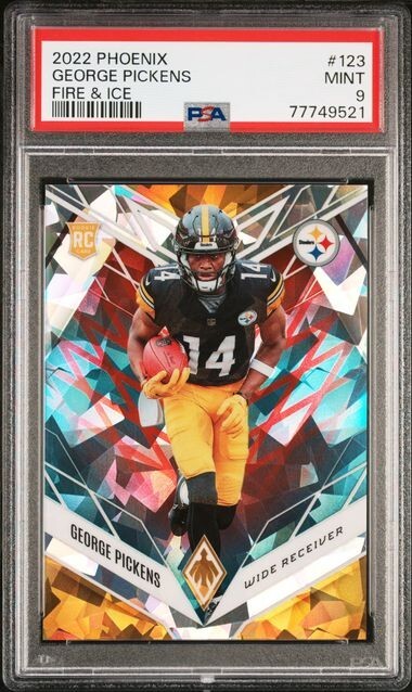 2022 Phoenix George Pickens #123 Fire & Ice Lazer /50 PSA 9 Mint RC Steelers