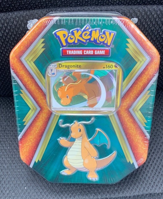NEW POKEMON DRAGONITE FOIL CARD IN DRAGON COLLECTORS TIN + 3 BOOSTER