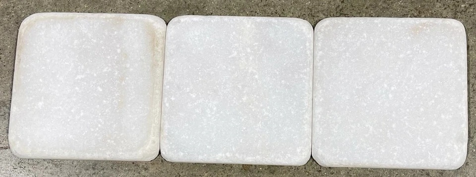 Borde de pared de piedra remodelación de azulejos Thassos blancos con brillo de nieve 4x4 (1 azulejo) T-84-1 Foto 3 de 4