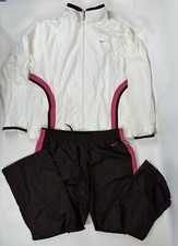 Nike Women's Windbreaker Tracksuit Size XL 16-18 Pink Brown Vintage