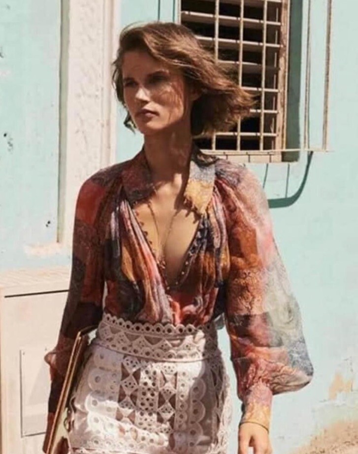 💗 Zimmermann Ninety Six Patchwork Smock Blouse S… - image 1