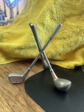 Vintage Golf Ball Holder Club Tripod Desk Accessory Driver Metal Mount Stand EUC