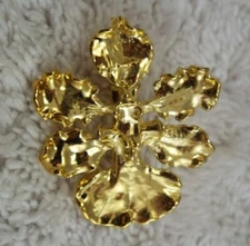 Goldtone Anstract Orchid Pin (C8)