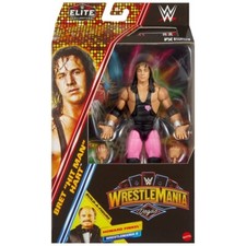 WWE Action Figure WrestleMania 6 Elite Bret Hart VEGAS Howard Finkel BAF