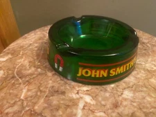  Emerald Green Glass Ashtray John Smith's Finest Quality Magnets 