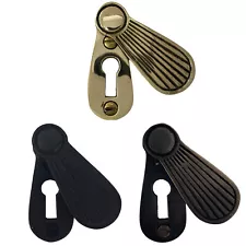 Ribbed Brass Keyhole with Swinging Cover 2 Inch