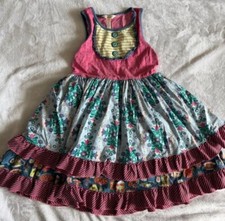 Matilda Jane Make Believe Put on a Show Cookie Twirl Tea Ruffle Dress Girls 8