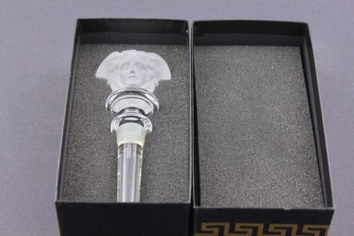 ROSENTHAL VERSACE MEDUSA FROSTED CRYSTAL BOTTLE STOPPER #1 - NIB