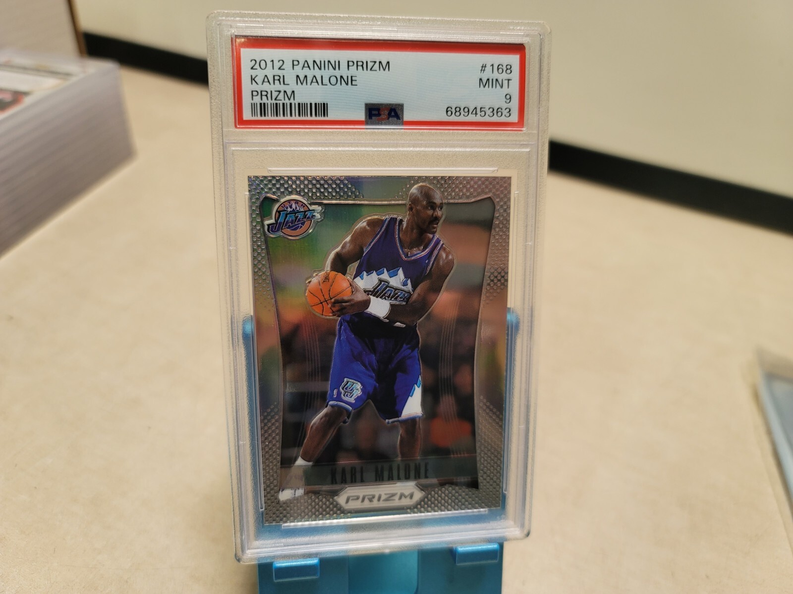 Karl Malone 2012-13 Panini Prizm #168 Silver Prizms PSA 9 Mint Utah Jazz T7534